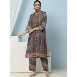Nayam By Lakshita Women Floral Printed Regular Kurta with Palazzos & With Dupatta-picture-34