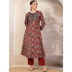Nayam By Lakshita Women Floral Printed Regular Kurti with Palazzos-picture-13