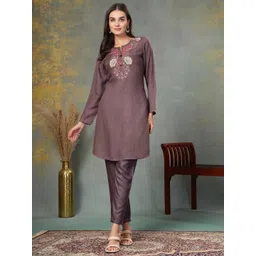 Nayam By Lakshita Women Paisley Embroidered Regular Kurti with Palazzos-picture-25