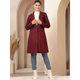 Nayam By Lakshita Women Single Breasted Button Placket and Tab Sleeves Overcoat-picture-28