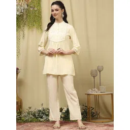 Nayam By Lakshita Women Solid A-Line Kurti with Trouser-picture-10