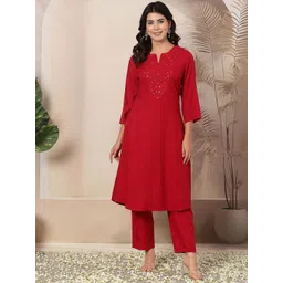 Nayam By Lakshita Women Solid Kurta with Trouser-picture-40