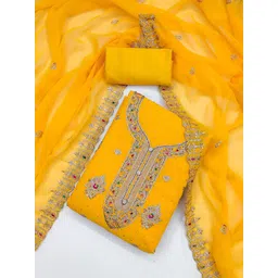 Nayanthara Trends Ethnic Motifs Embroidered Beads & Stones Unstitched Dress Material-picture-27