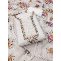 Nayanthara Trends Floral Embroidered Zari Unstitched Dress Material-picture-35