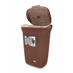 Nayasa Coffee-Brown Textured Durable Laundry Bag 54 L image 3