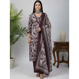 Nayo Women Ethnic Motifs Printed Regular Pure Cotton Kurta with Trousers & With Dupatta-picture-35