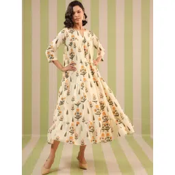 Nayu Enterprise Floral Print Fit & Flare Midi Dress-picture-24