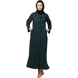 nazneen Front open Coat Collar Self Fabric Button Coat style Abaya/Burqa/Naqab-picture-43