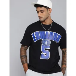 NBA Men Typography Printed Drop-Shoulder Sleeves Oversized Pure Cotton T-shirt-picture-14