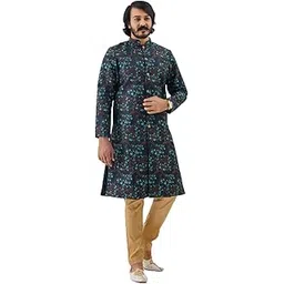 n.b.f fashion Mens Ethnic Wear Kurta Pajama Sherwani Set-picture-37