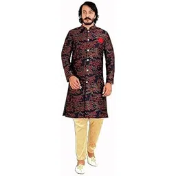 n.b.f fashion Mens Ethnic Wear Red Kurta Pajama Set-picture-45