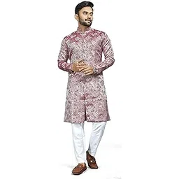 n.b.f fashion Mens Ethnic Wear Red Sherwani Set-picture-40