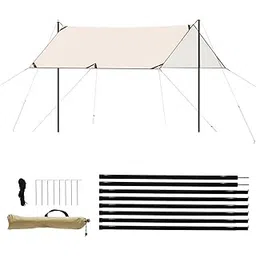 near stop 3 * 3m Canopy Tent Kit for Outdoor Camping, Waterproof Gazebo with Assembly Accessories, UPF 50+ Sunshade Camping Tent for Camping, BBQ, RV Travel-picture-30