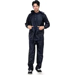 Neekshaa Men/Women Stylish Raincoat/Rainwear/Rainsuit/barsaati/Overcoat with Hoods and Side Pocket 100% Waterproof rain Suit for Men/Women (Black)-picture-15