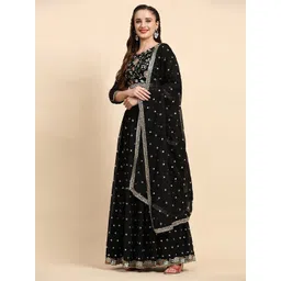 NEEL ART Embroidered Sequinned Semi-Stitched Lehenga & Unstitched Blouse With Dupatta-picture-18