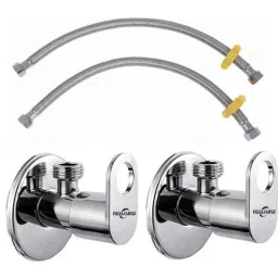 Neelkund Max Stainless Steel Silver Chrome Plated Angle Valve with Hose Pipe (Pack of 2)-picture-46