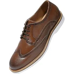 neeman's Luxe Brogues for Men | Antique Finish Faux Leather (PU) with Mendelian Brogue Pattern | Comfortable Semi-Casual Brogues-picture-17