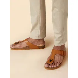 Neemans Men's Cork Tan T-Strap Sandals-picture-19