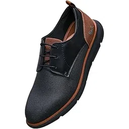 Textured Derby Sneakers for Men | Breathable Knit Upper, Cushioned EVA Sole | Lightweight Shoes for Everyday Comfort-image-13