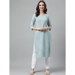 Neemiya Ethnic Motifs Printed Round Neck Kurta-picture-21