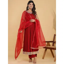 Neemiya Women Pleated Kurta with Trousers & With Dupatta-picture-19