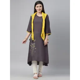 neerus Neeru's Grey Embroidered High Low Kurta-picture-35