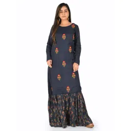 neerus Neeru's Navy Embroidered Straight Kurta-picture-27