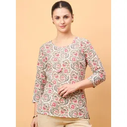 NEESH Floral Print Crepe Styled Back Top-picture-29
