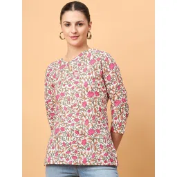 NEESH Floral Print Crepe Styled Back Top-picture-26
