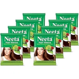 Neeta Hair Henna Colour Natural Brown Hair Color with 5 Natural Herbs, Ammonia Free Hair Colour for Women and Men, Natural Henna Based Hair Color (25g, Pack of 8)-picture-31