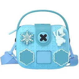 neeyati Kids Cute Adjustable Sling/Shoulder Bag For Children, Water Proof, Fashionable & Light Weight, Customizable Buckle Charms, Easy to Carry Children's Shoulder Bag (Blue)-picture-47