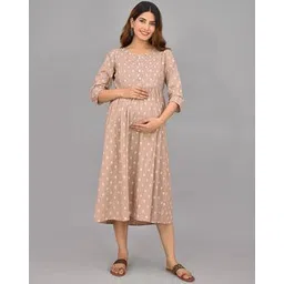 negen Embellished Maternity Fit & Flare Dress-picture-32