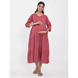 Negen Striped A-Line Midi Dress-picture-28