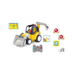 NEGOCIO 2in1 Mini Bulldozer Toy 2.4g Remote Control Excavator Model Building Toy Remote Control Music and Lights- Pack of 1 - Color May Vary-picture-12
