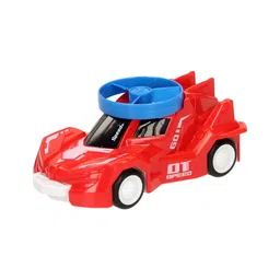 NEGOCIO Speed Friction Powered Rotary Gyro Car with Flying Disc Shooter - Pull Back & Launch Toy Car for Kids- PACK OF 1- COLOR MAY VARY-image-1