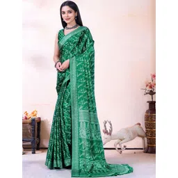 NEGRONI Abstract Printed Pure Crepe Saree With Unstitched Blouse-picture-34