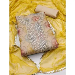 NEGRONI Embroidered Organza Beads and Stones Unstitched Dress Material-picture-19