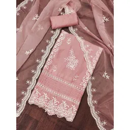 NEGRONI Floral Embroidered Beads & Stones Organza Unstitched Dress Material-picture-23