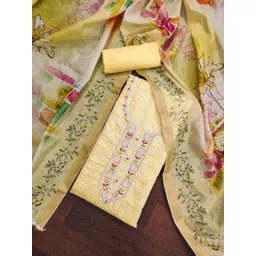 NEGRONI Floral Embroidered Beads & Stones Unstitched Dress Material-picture-18