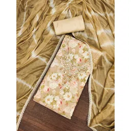 NEGRONI Floral Embroidered Beads And Stones Unstitched Dress Material-picture-32