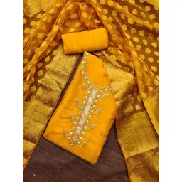 NEGRONI Floral Embroidered Beads & Stones Unstitched Dress Material-picture-20