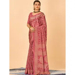 NEGRONI Floral Printed Saree With Unstitched Blouse Piece-picture-38
