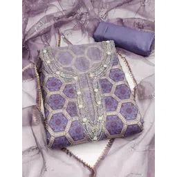 NEGRONI Geometric Embroidered Organza Unstitched Dress Material-picture-12