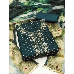 NEGRONI Polka Dots Woven Design Pure Silk Unstitched Dress Material-picture-34