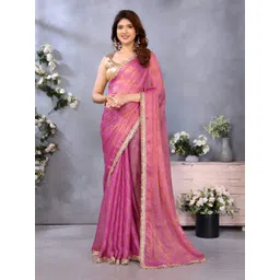 NEGRONI Woven Design Sequinned Saree with Embellished Border-picture-30