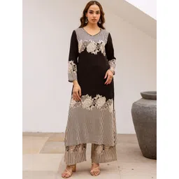 Nehamta Women Floral Printed Regular Kurta with Palazzos-picture-26