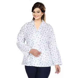 nemaki Cotton Blend Floral Print Coat For Women-picture-19