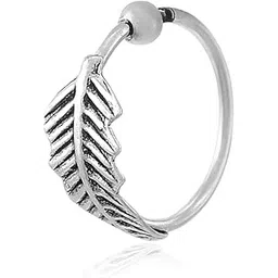 nemichand jewels 925 Sterling Silver Leaf Nose Ring & upper helix earring For Women (10mm- 1PC)-picture-37