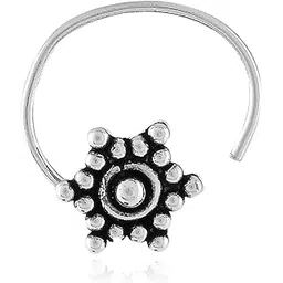 nemichand jewels 925 Sterling Silver Nose Ring Nose Pin for Women - Elegant Nose Piercing Jewelry-picture-45