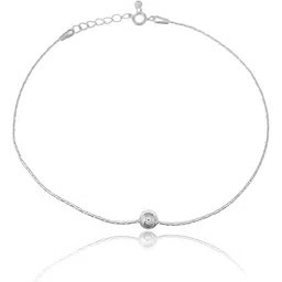 nemichand jewels Pure 925 Silver One Single Ball Simple Chain Anklets Payal For Women & Girls - 1pc-picture-22